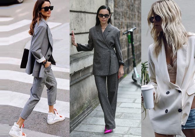 clothing shoe footwear person sunglasses suit overcoat coat sleeve female