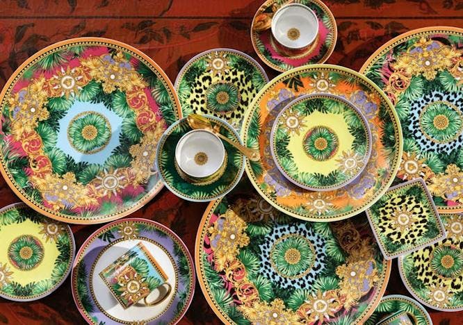 dish food meal porcelain art pottery saucer rug