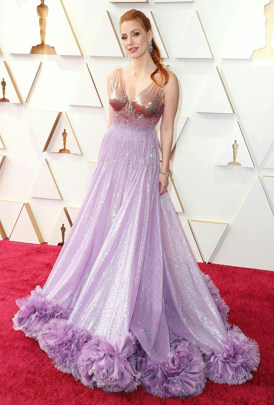 94th annual academy awards arrivals los angeles usa 27 mar 2022 jessica chastain oscar oscars actor female personality 109653390 clothing apparel fashion wedding gown wedding gown robe evening dress person
