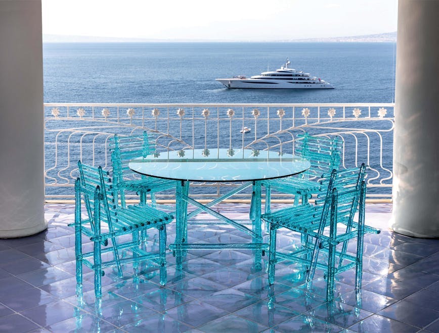 boat transportation vehicle balcony yacht table furniture