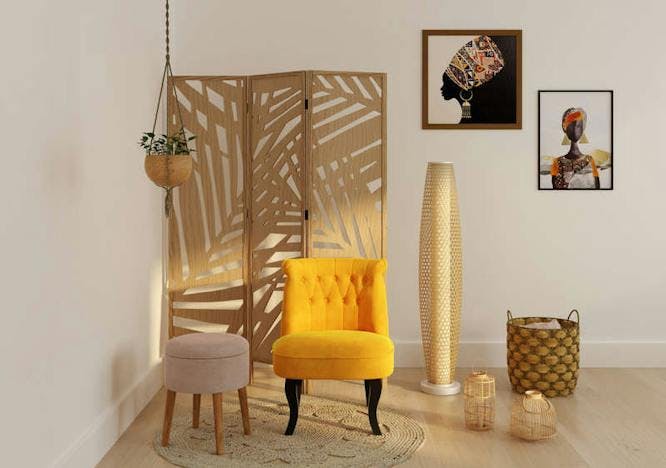 lamp indoors interior design art painting furniture home decor chair