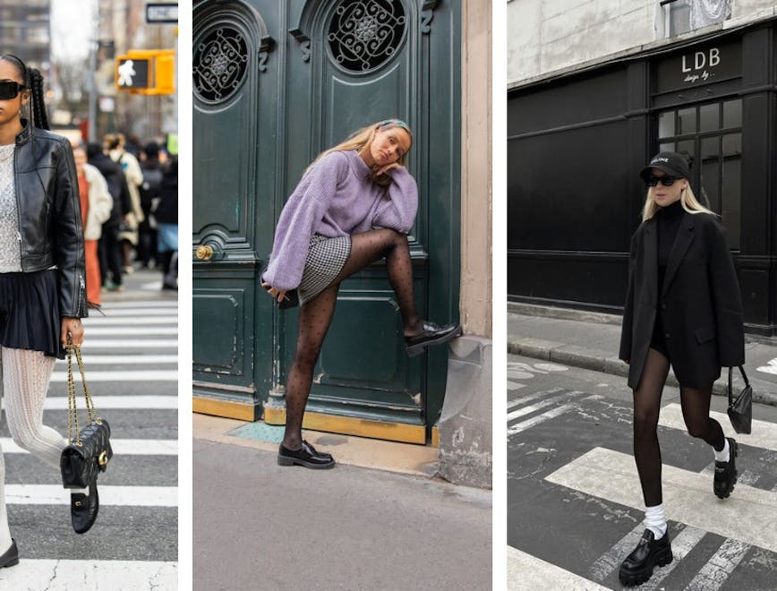 coat shoe shorts adult female person woman road street walking